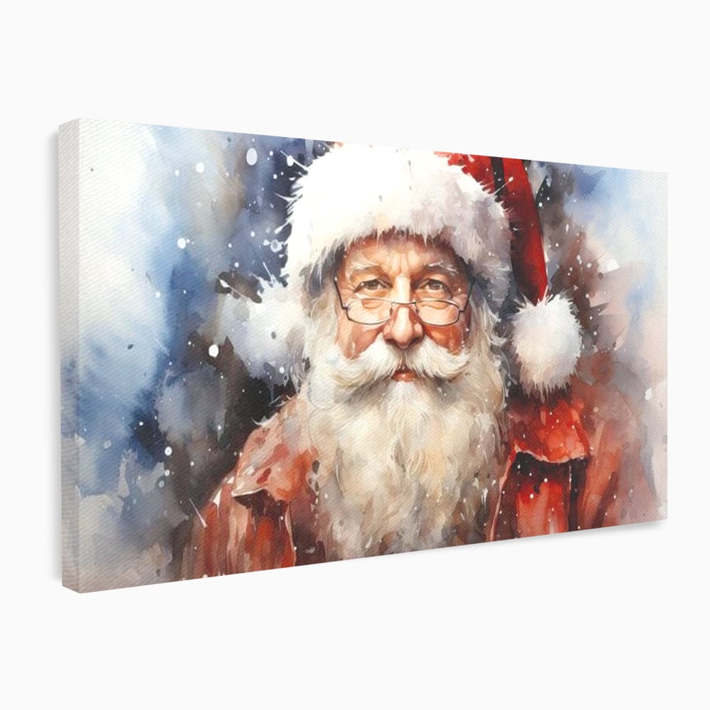 Tablou canvas cu tablou canvas cu mos craciun, fara rama, pe sasiu de lemn